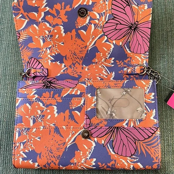 BETSEY Johnson’s Butterflies & Bow Patent Printed Faux Leather Crossbody - Picture 4 of 8